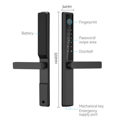Qleung Waterproof Digital Door Lock Tuya TTlock APP Framed Glass Password Card Fingerprint S960 Smart Door Lock