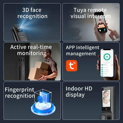 Qleung S958Max Tuya Door Lock With Card Key Password Face Fingerprint Palm Recognition For Apartment Home
