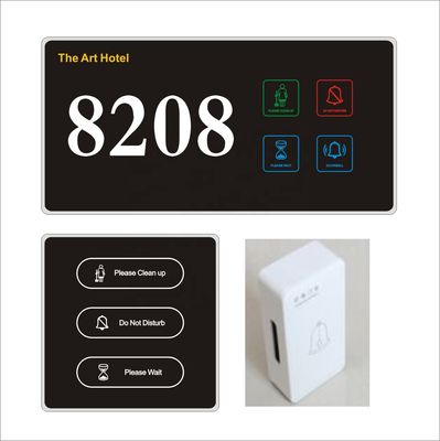 Electronic Doorplate with LCD Screen and Capacitive Touch for Standard 86 Box Installation in Hotels