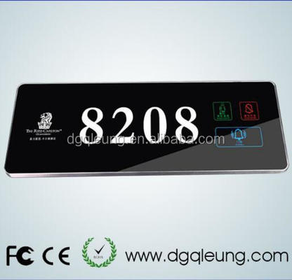 Electronic Doorplate with LCD Screen and Capacitive Touch for Standard 86 Box Installation in Hotels