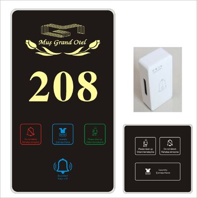Hotel Project LED Customized Logo Language Room Number Door Signs Touch Switch Floor Signs Door Plate With DND Switch Light