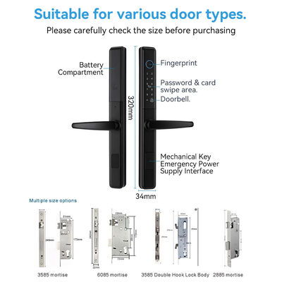 Qleung S609 Slim Lock Waterproof Smart Home Door Lock Tuya door lock