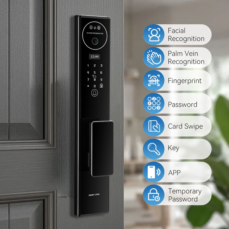 Advanced  3D Face Recognition S555 Smart Door Lock featuring CNC Process Aluminum Alloy construction Tuya Active Video Calling Smart Lock