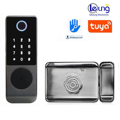 Bezpieczny czarny smart lock z odciskiem palca