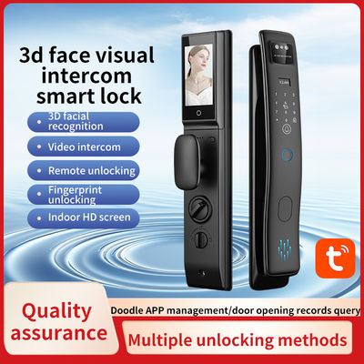 Elektroniczny zamek drzwiowy z 3D Face ID Video Calling odcisk palca Karta klucz kod Tuya APP