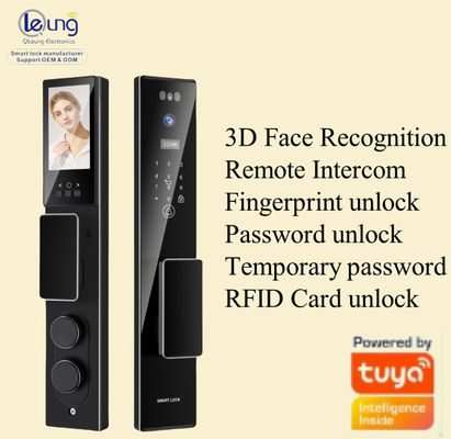 Qleung S555Max Face ID Video Intercom Odciski palców Rozpoznanie karty kluczowa Kod Tuya App Remote Control Smart Door Lock