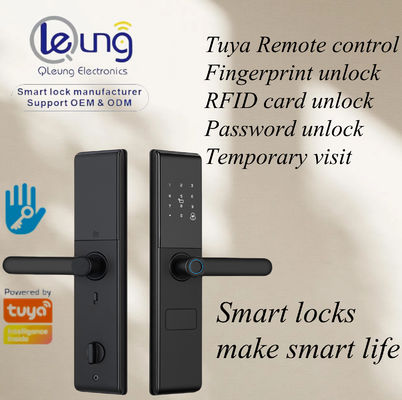 Qleung S829 Tuya Wi-Fi Remote Control Odcisk palca Karta kod bez klucza Bezpieczeństwo Smart Home Door Lock For Home Hotel